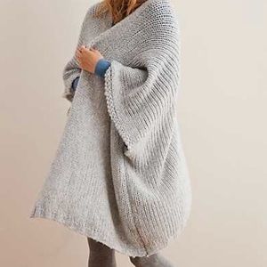 Arie Gray Knit Poncho